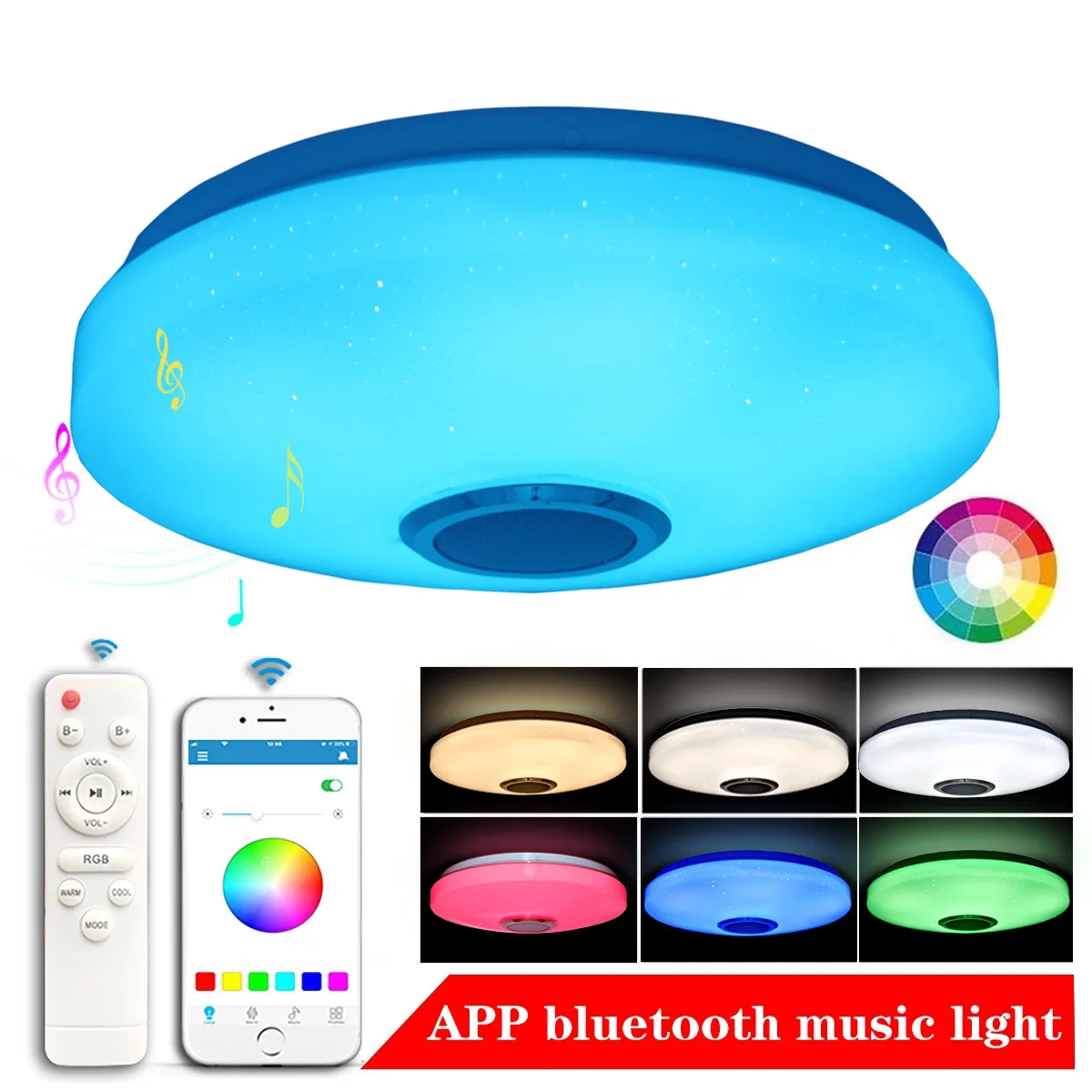 Rgb Bluetooth Ceiling Light Led Music Ceiling Lamp For Bathroom With