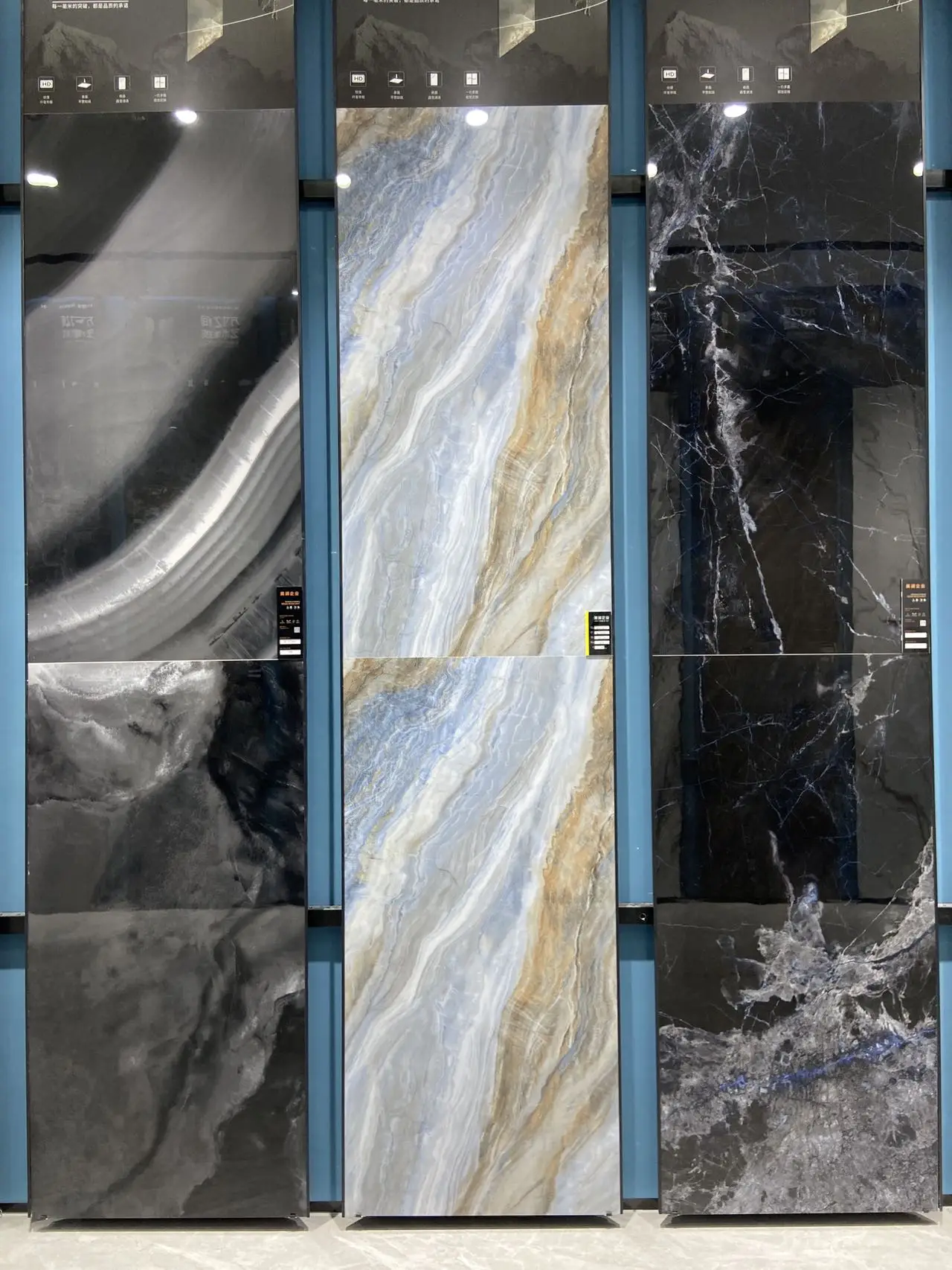 Onyx Marble Look Polished Porcelain Tiles 120x60 75x150cm High Glazed