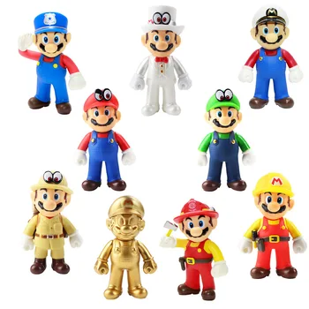 wholesale Various Designs Mario Figure Toys Cartoon Model Dolls Anime Product Game 3D Mario Action Figures Ornament