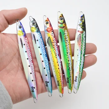 60g 3D Printed Mackerel Needle Speed Scale Saltwater Jigging Lure Vertical Metal Jig Luminous Uv Glow pink – Metal Jig – view 2