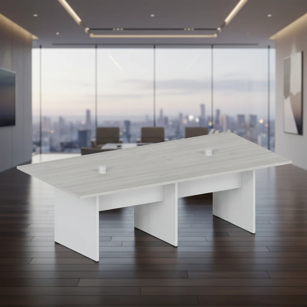 Modern Automatic Convertible Extendable Durable Medium Oval Conference Table ABS Connection System Meeting Room Office Desk 4