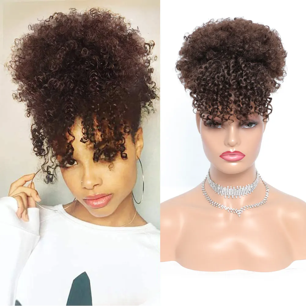 G&t Wig Synthetic Short Curly Drawstring Ponytail With Bangs Afro Puff Hair  Bun Ponytail Extensions For Black Women Wrap Updo - Buy Drawstring Ponytail,Pineapple  Wig,Ponytails With Bangs Product on Alibaba.com