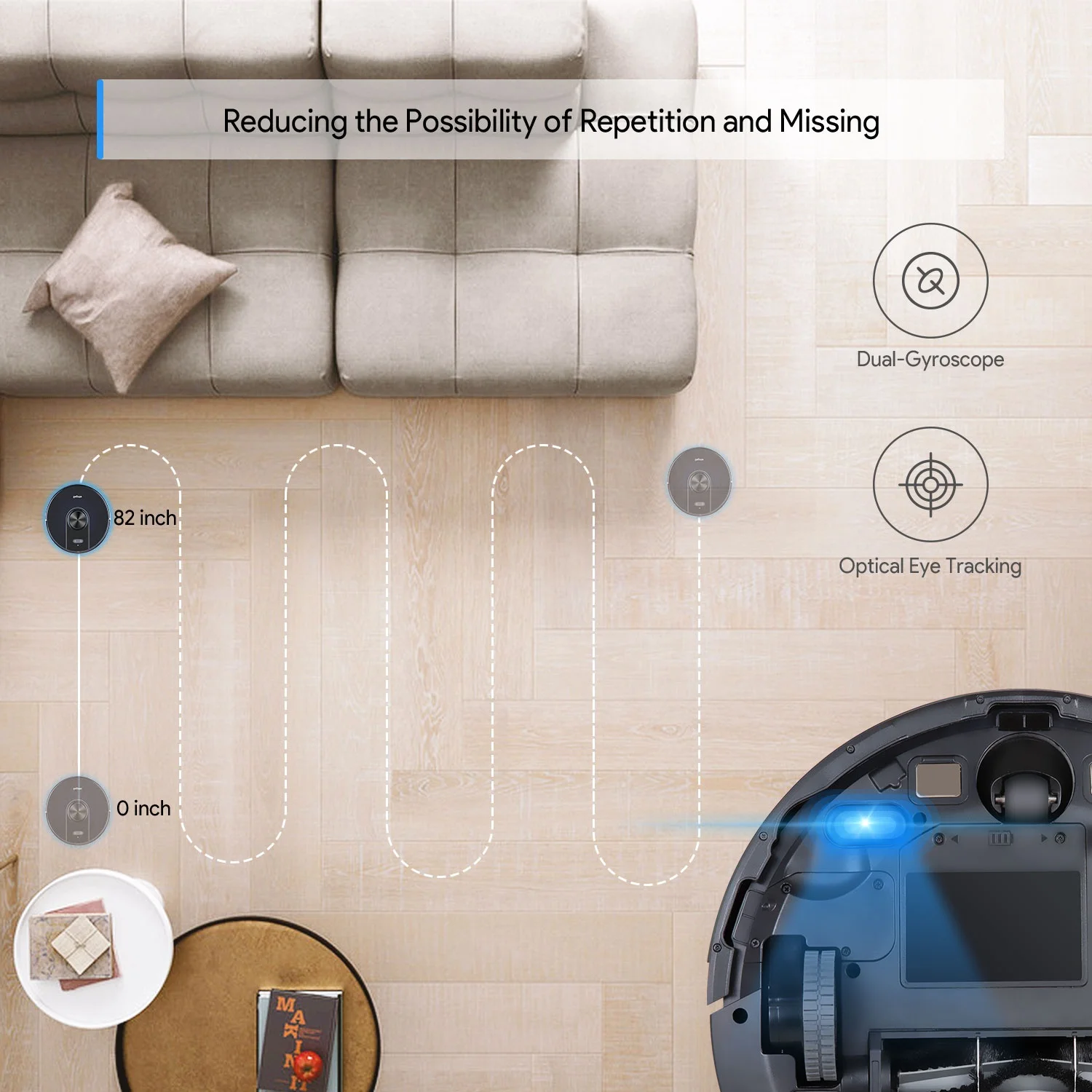 Bagotte BG800 2200Pa Dual-волчки и оптико-Отслеживание интеллигентая (ый) Китай (материк) классического типа Oem по ограничению на использование опасных материалов в производстве мини уборка вакуумный