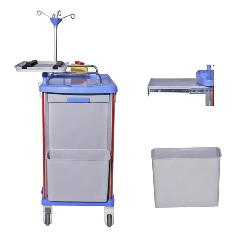 Emergency Crash Cart Crash Cart With Accessories Iv Pole Cardiac Board