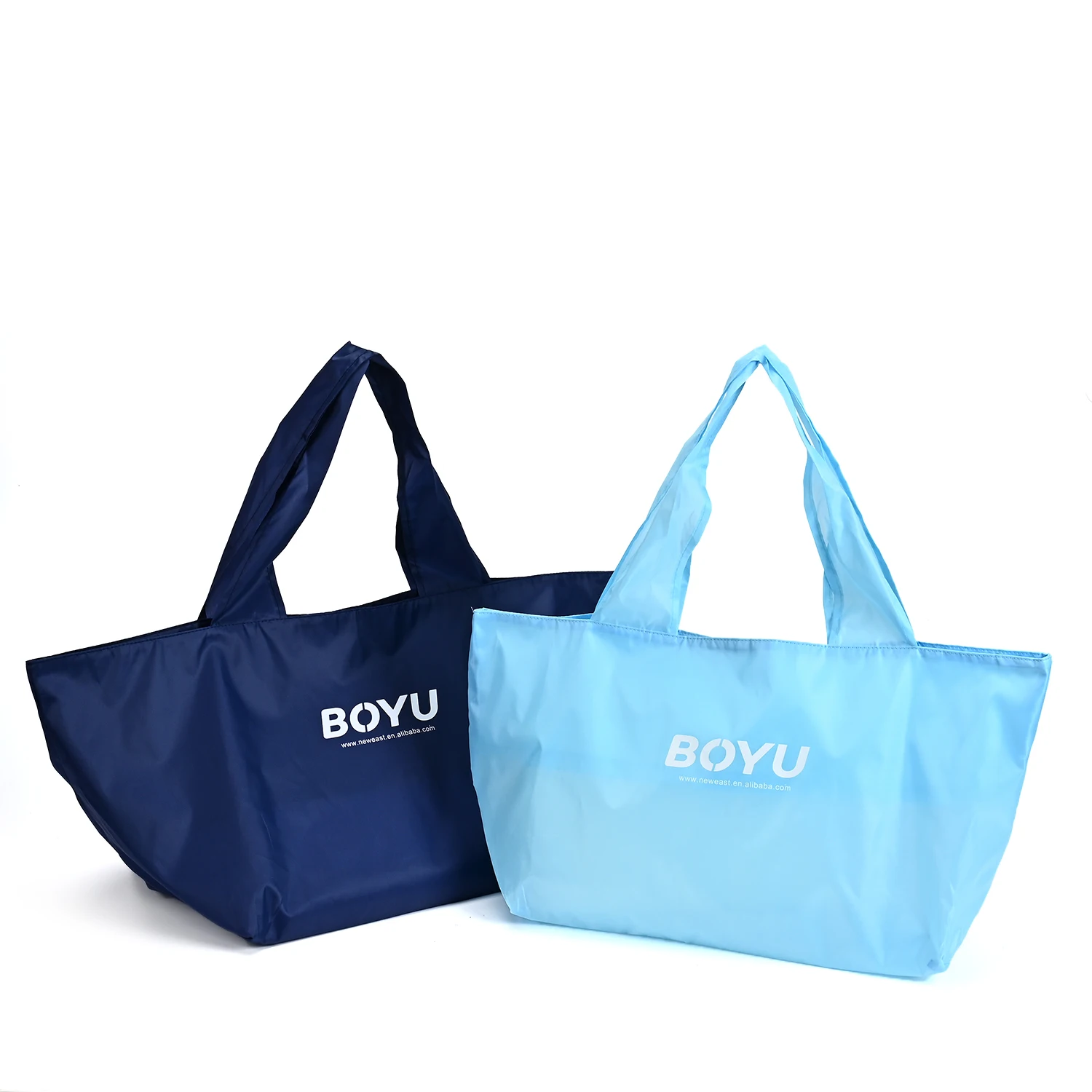 Custom Personalized Shopping Bag Can Be Folded Into a Small Size With Logo Reusable Shopping Bag Polyester Navy Blue details