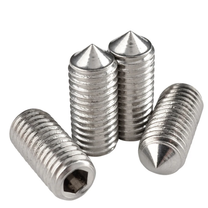 18 8 Stainless Steel Ss 304 316 316l A2 A4 70 80 Hexagon Socket Set Screws With Cone Point 