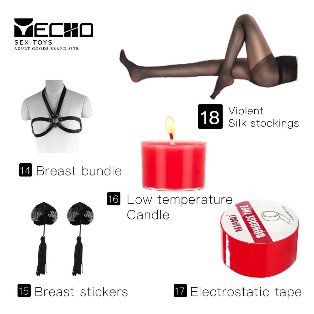 Bondage Kit Sex Toys BDSM Set - 18 Piece Fun & Fantasy Bondage Kit Sex Toys BDSM Set - 18 Piece Fun & Fantasy