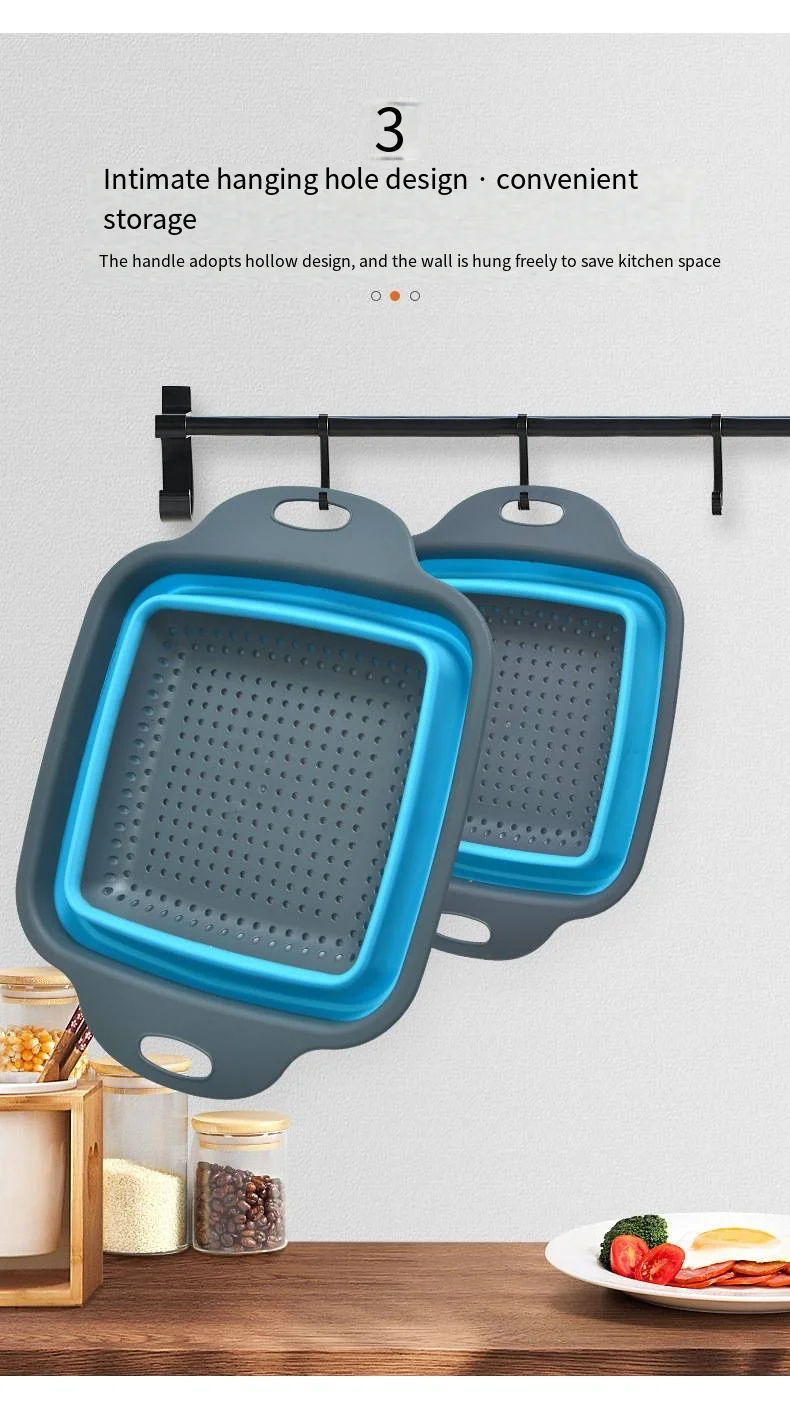 Double thick washing basin multi-purpose kitchen storage drain basket Household fruit and vegetable basket plastic drain basket details