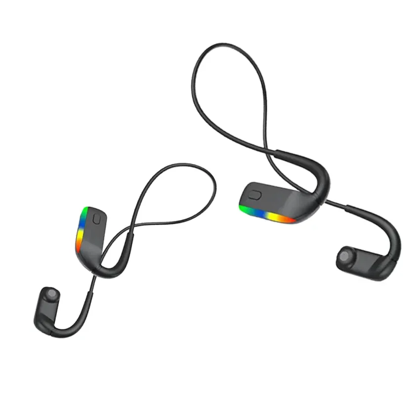 A10 Bone Conduction Headset Wireless Earbuds with RGB Lights