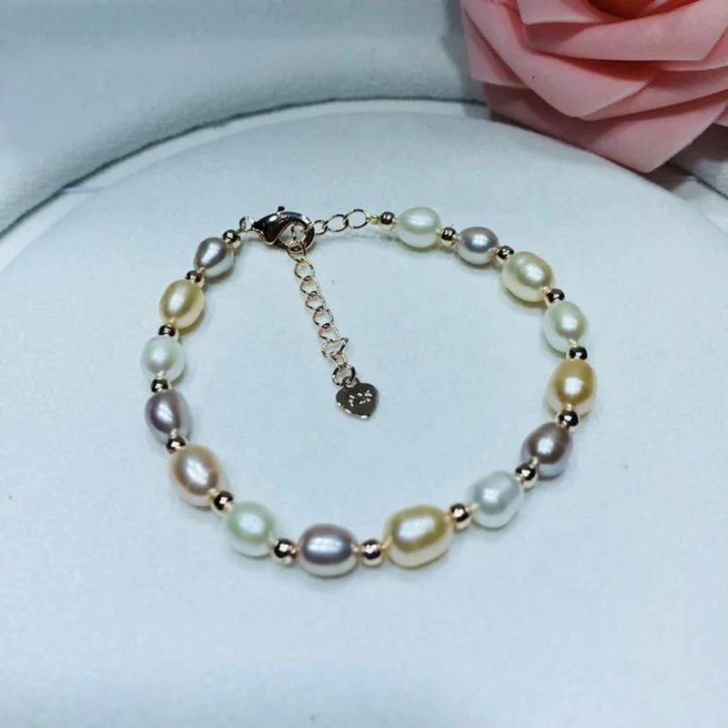 Genuine Personality Mix Color Natural Freshwater Pearl Bracelet