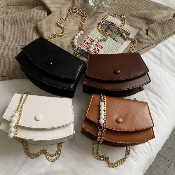 Fashion Ladies Chain Shoulder Bags Solid Color Women Underarm Bag