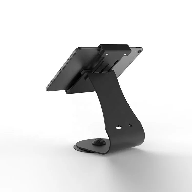 Universal Adjustable Black Tablet Enclosure Stand Metal Tablet Stand