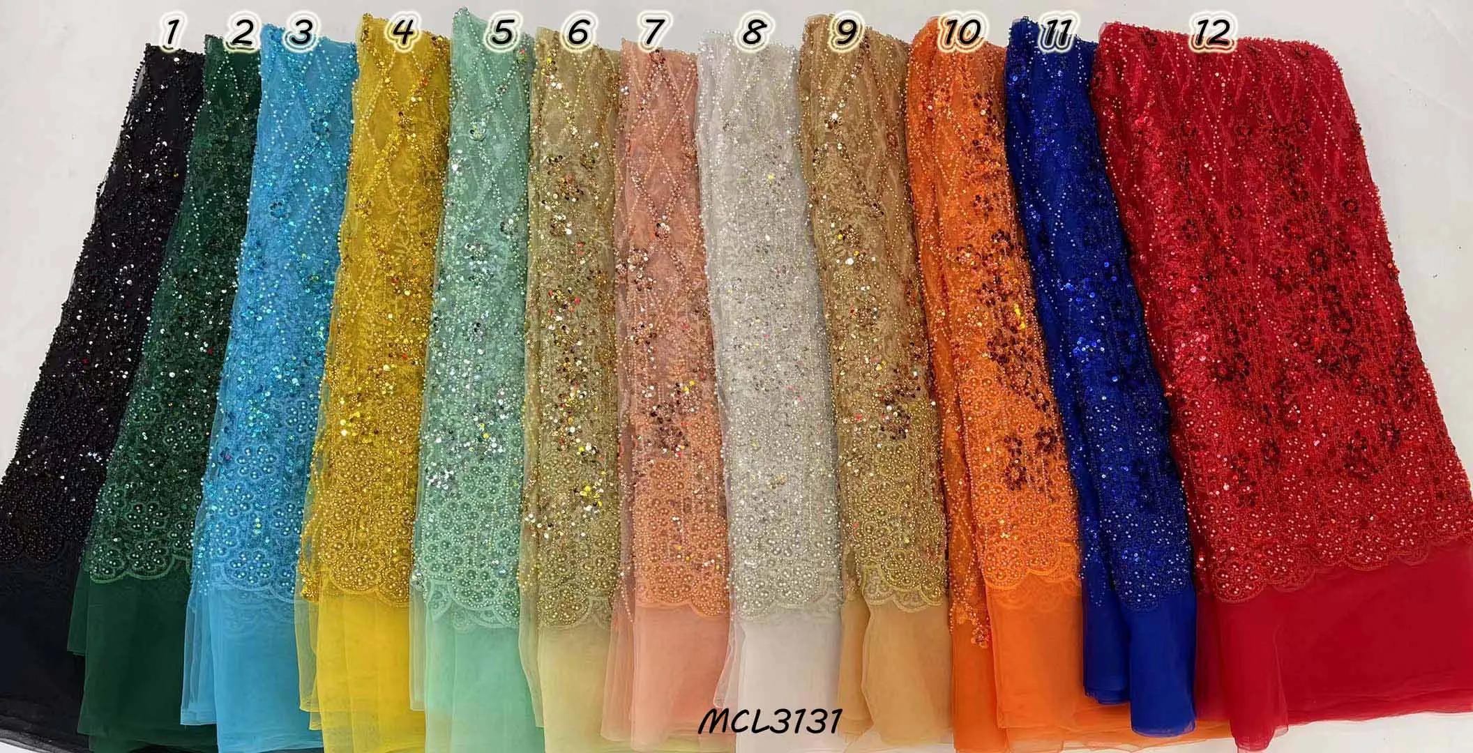 2024 Elegant Heavy Beaded Sequins Lace Fabric With Bead Nigerian 3d ...