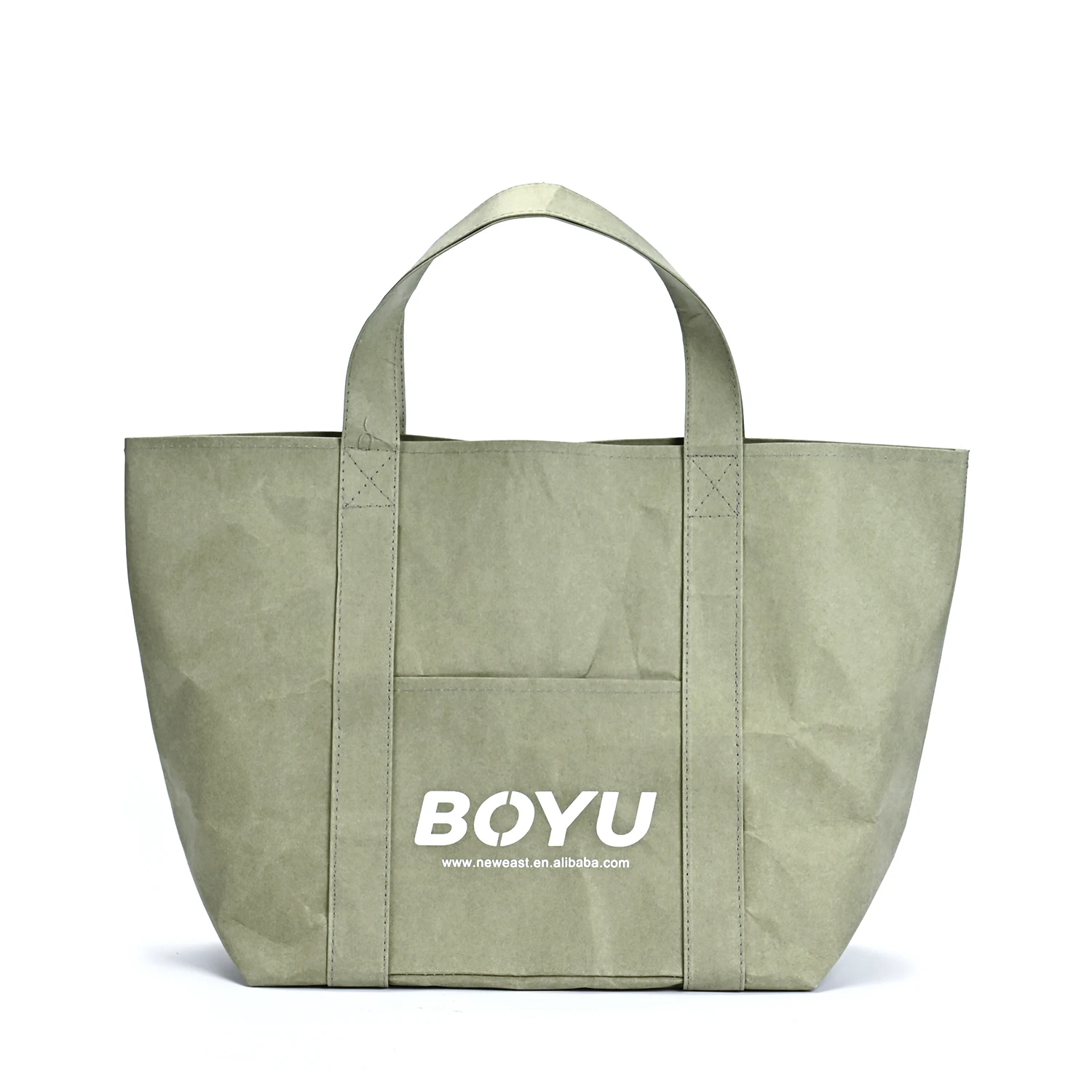 Dupont Medium Daily Use Paper Tote Bag Single Shoulder Handbag Washable Kraft Cotton Linen Lining Durable Natural Ecobags Letter manufacture