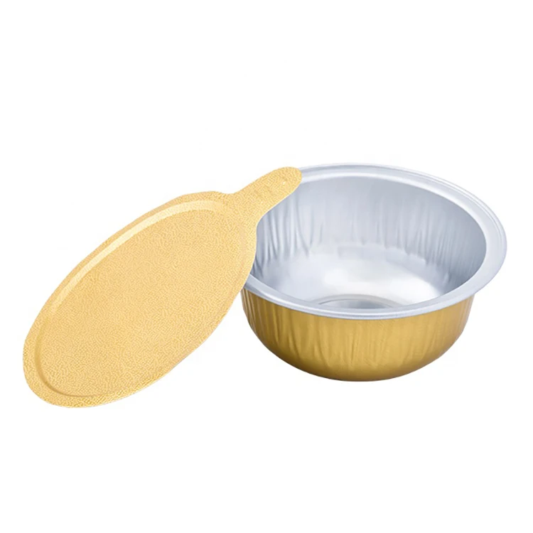 Y050 Round Food Grade Wrinkle Free Aluminum Foil Tray Smooth Edge Food Pan Catering Grade Wrinkle Resistant Blow