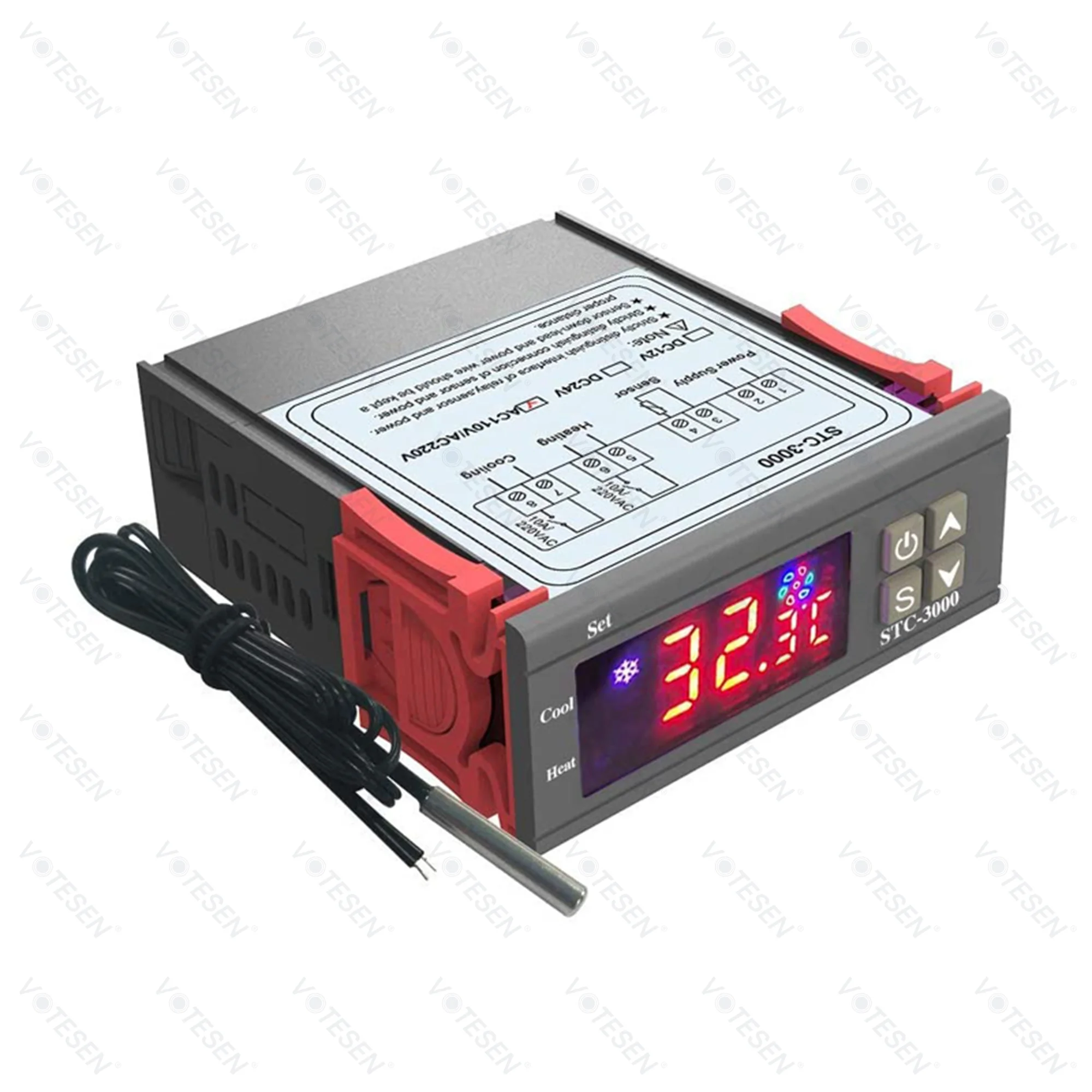 Source STC-3000 12V 24V 110V-220VLEDデジタル温度コントローラー温度