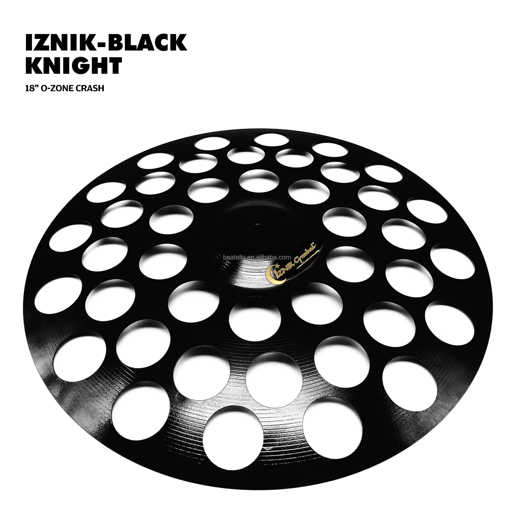 ODIUM blackl ブラックメタル IZINK 18 Inch Black Crash Cymbal - Special Effect Black Rock