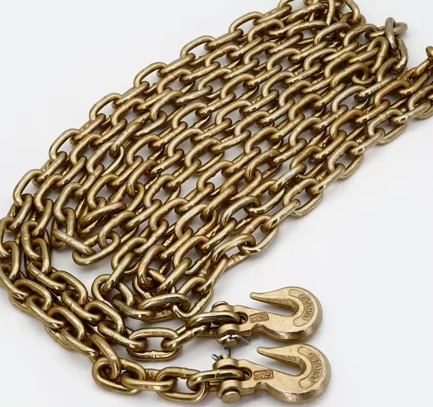 5/16" 3/8" 1/2" 5/8" Grade 70 G70 Transport Chain With Clevis Hooks Binder Chain