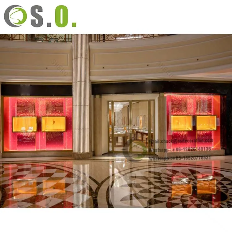 Jewelry Showcase Display Cabinet Elegant 3D Rendering