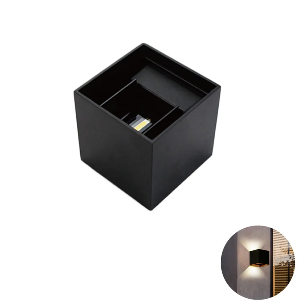 Ip65 Square Shape Adjustable Degree 3000k/4000k/led Up Down Wall Lamp Aluminium Outdoor