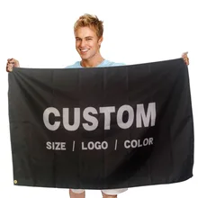 Wholesale Optional Size Digital Printing 3x5 ft Outdoor 100% Polyester Advertising Flags Banner Custom Flag logo