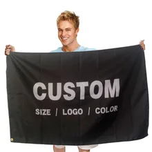 Wholesale optional size digital printing 3x5 ft outdoor 100% polyester advertising flags Banner custom flag logo