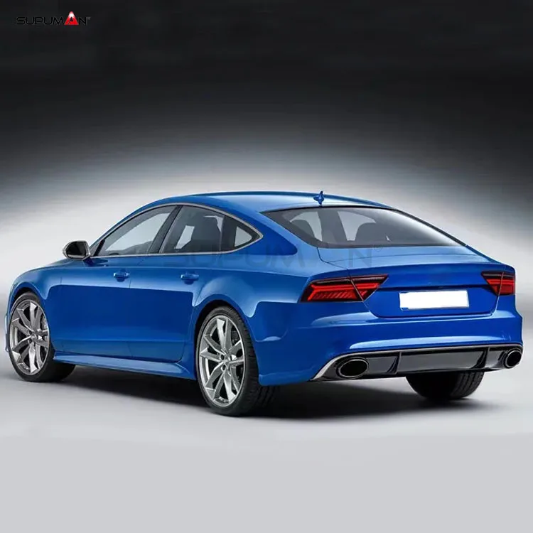 Rear Bumper Diffuser for Audi A7 Rear Diffuser Body Kit Accessories Rs7 Style ABS Material Bubble Origin Gua 2016 2017 2018 3kg