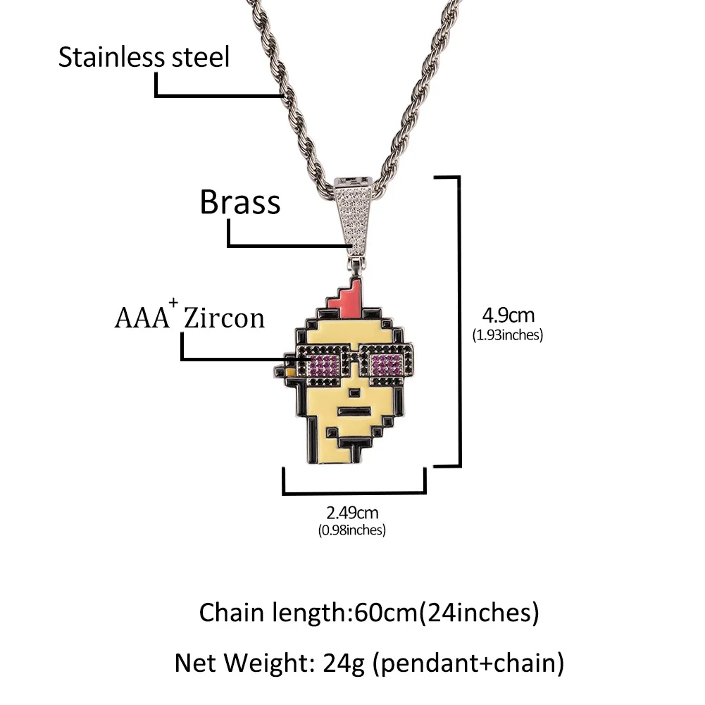Hip Hop Y2K Jewelry Custom Metaverse Pendant Necklace NFT BAYC Iced Out  Crypto Punks Ape-man Pendant| Alibaba.com