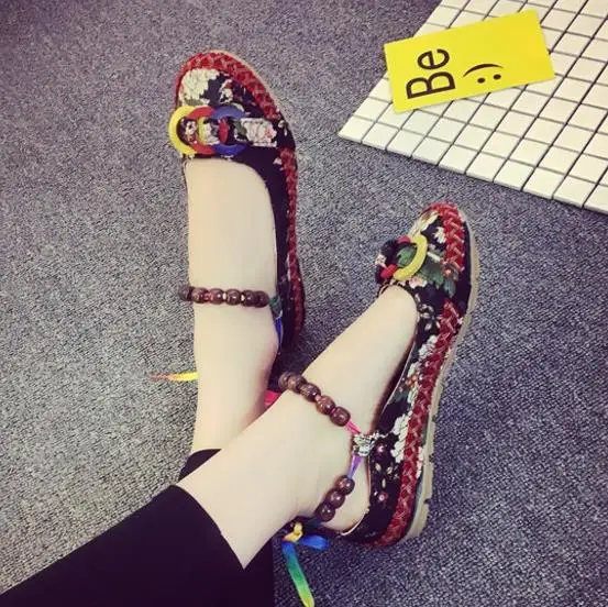 
 Новинка, большие размеры, старые Пекинские тканевые туфли, вышитые бисером, женские ремешки, ретро туфли, оптовая продажа  