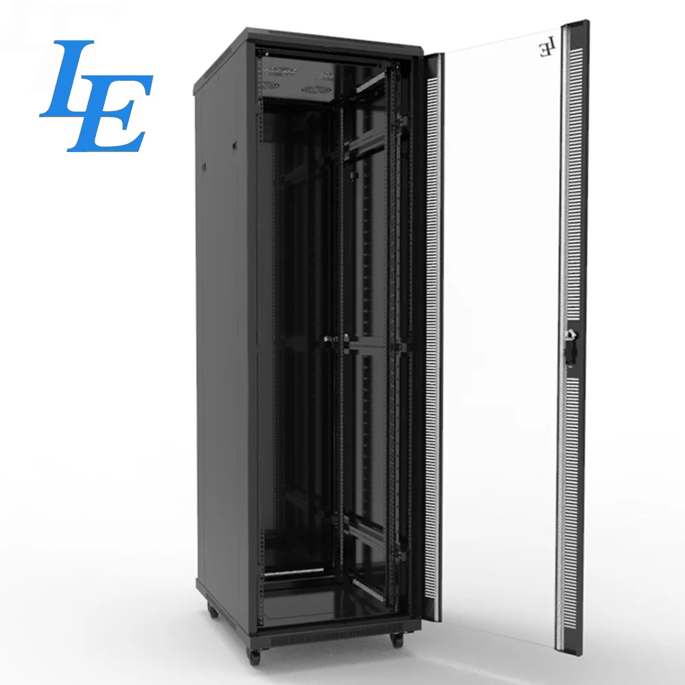 20U Steel Rak Network Cabinet with Tempered Glass Door Custom Size 600mm Depth 18U Capacity