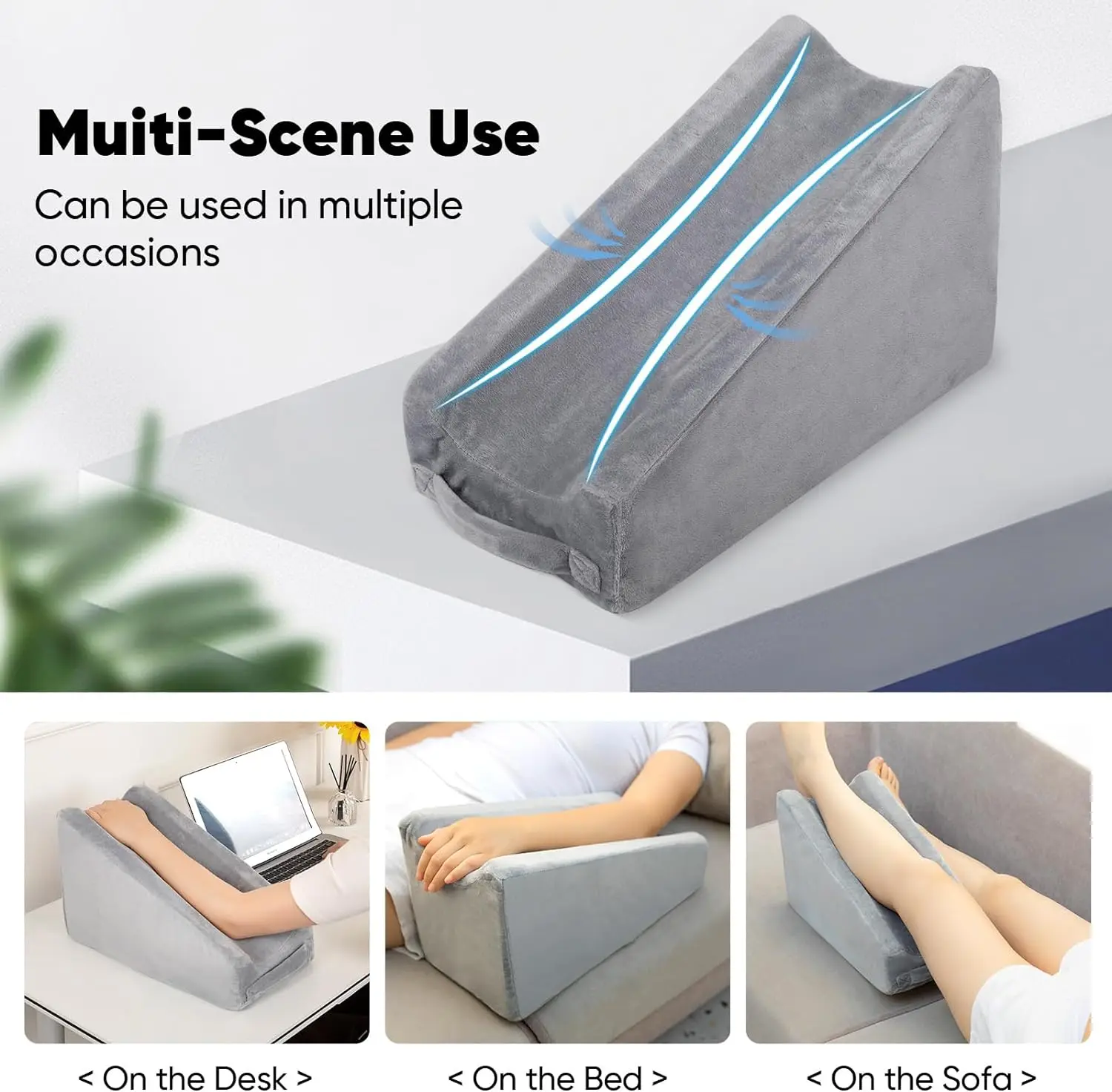 Multi Function Ergonomic Wrist Arm Forearm Elbow Support Pillow with Handle Removable Case Arm Elevation Wedge Pillow