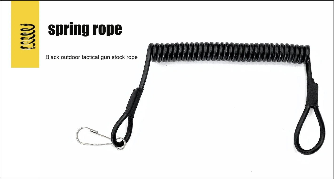 Gun Rope Part Black Outdoor Tactical Gun Stock Rope,Black Spring Rope With ...