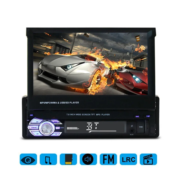 Radio del coche de la pantalla táctil 1 Din 4,1 ”de Audio y vídeo Bluetooth  MP5 jugador TF USB de carga rápida ISO remoto sistema estéreo unidad 7805C  - Historial de precios