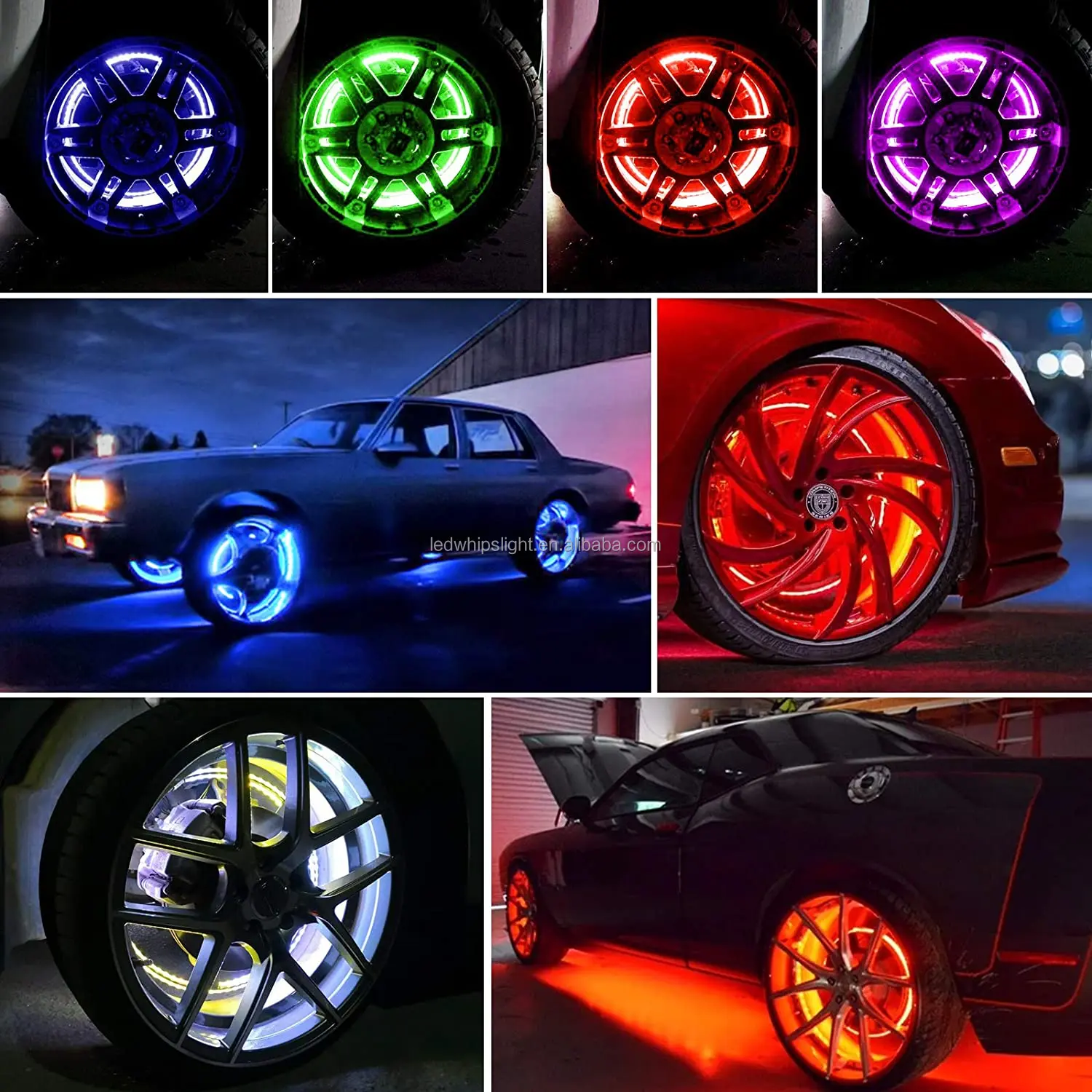 12 Inch Dancing Led Wheel Ring Light Kit Turn Signal Braking Reversing