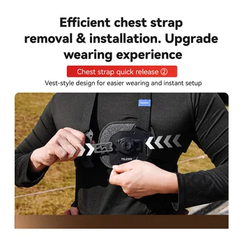Telesin New Upgrade Action Camera Mount Accessories for Go Pro Quick Release Vest Chest Strap for gopro Camera detail image