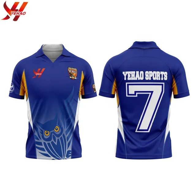 2020 Sublimation Breathable Comfortable Fabric Sublimation Stylish Cricket Jersey Models
