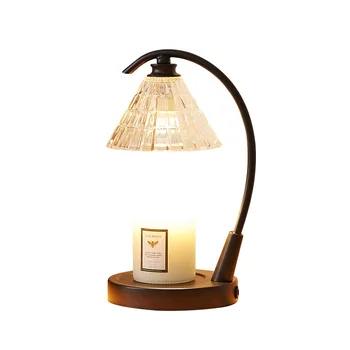 Classic Wooden Candle Lamp with Dimmer Electric Candle Melting Lamp Candle Warmer Lamp