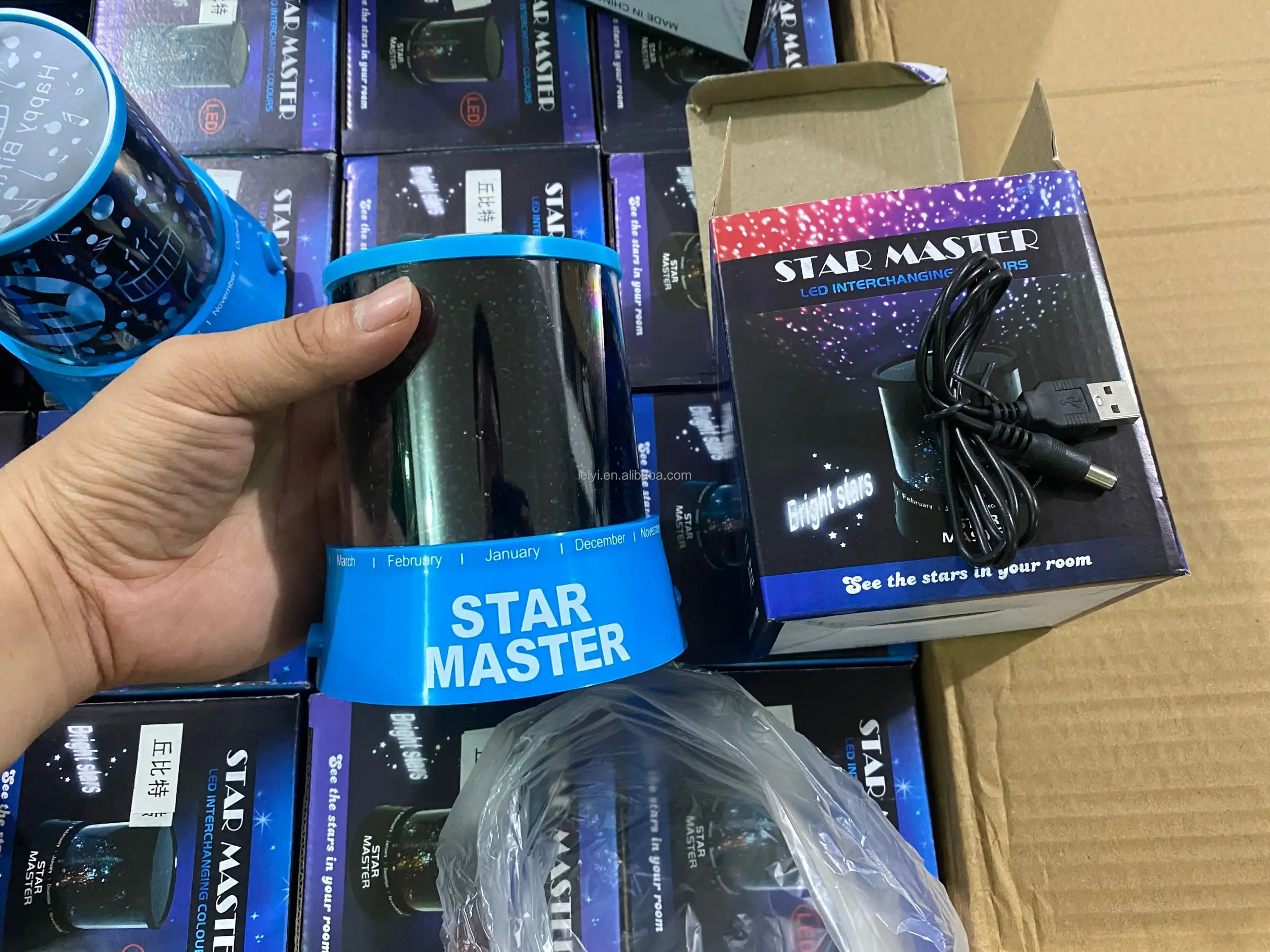 Lelyi-proyector de luz Led de estrellas para niños, lámpara de noche estrellada romántica, regalo para niños