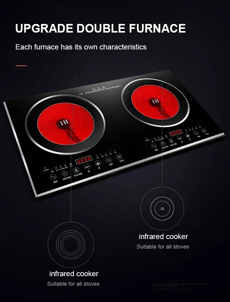 Best Sales Built in Cooktop with Booster Electric Stove Double Burner Induction Cooker OEM Stainless Steel