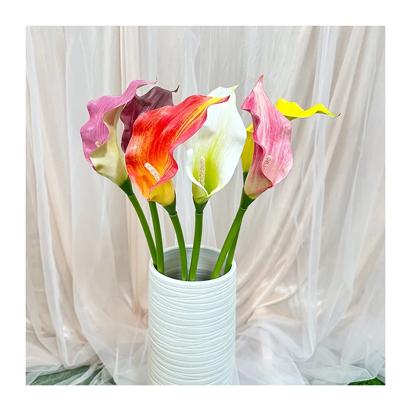 YuYao Single small Calla Lily Multicolor Modern Style Single Flower for Wall Table Christmas Garden Decor Wholesale