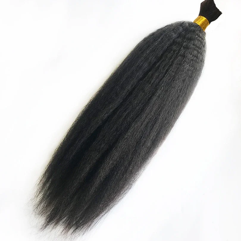 Kinky Rakt Människohår Bulk för Flätning Malaysiskt Remy-hår Utan Väft Micro Braids Hair Bundles 3st/Lot_voghion.com