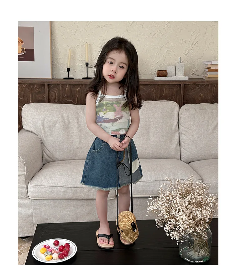 Summer New Arrival Little Baby Girls Denim Skirt Infant Toddler