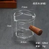 120ml - 6-sided transparent single-mouth acacia wood handle