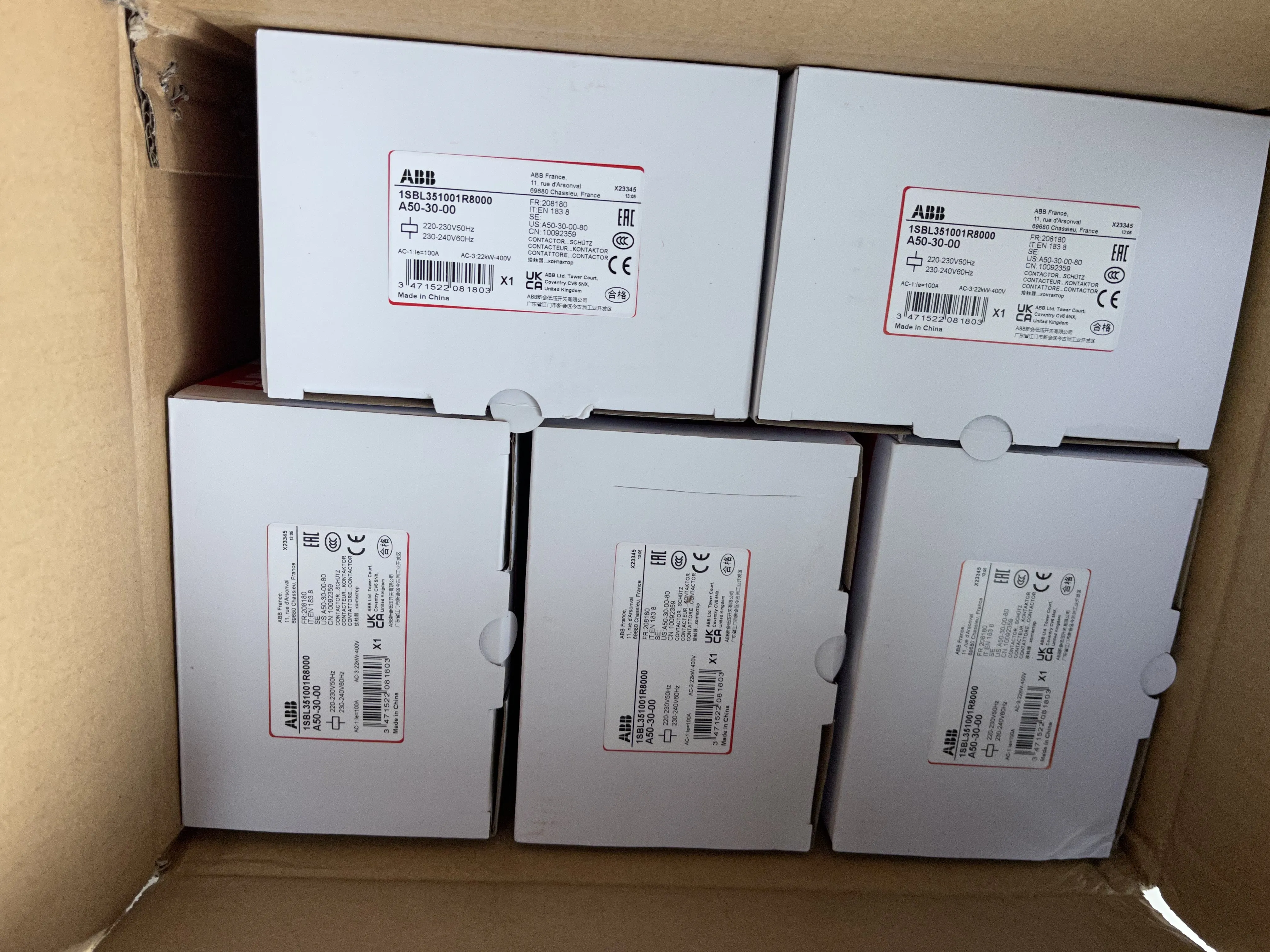 ABB Contactor A50-30-00 1SBL351001R8000 ABB Contactor A50-30-00 1SBL351001R8000