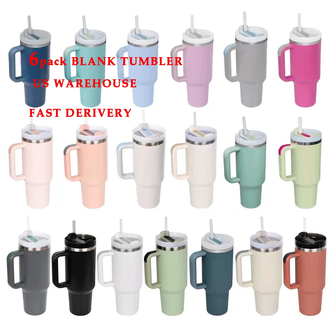 40 Oz Tumbler With Handle And Straw, Pink Insulated Travel Mug Iced Coffee Cup, Reusable Stainless Steel Insulated Water Bottle_voghion.com