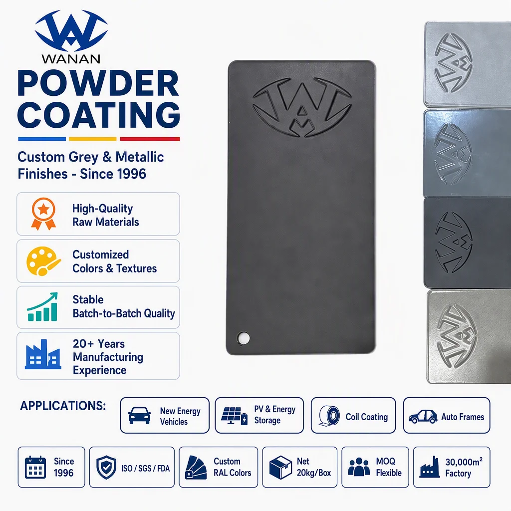 Matte Powder Coating Charcoal Texture for EV & Coil Coating