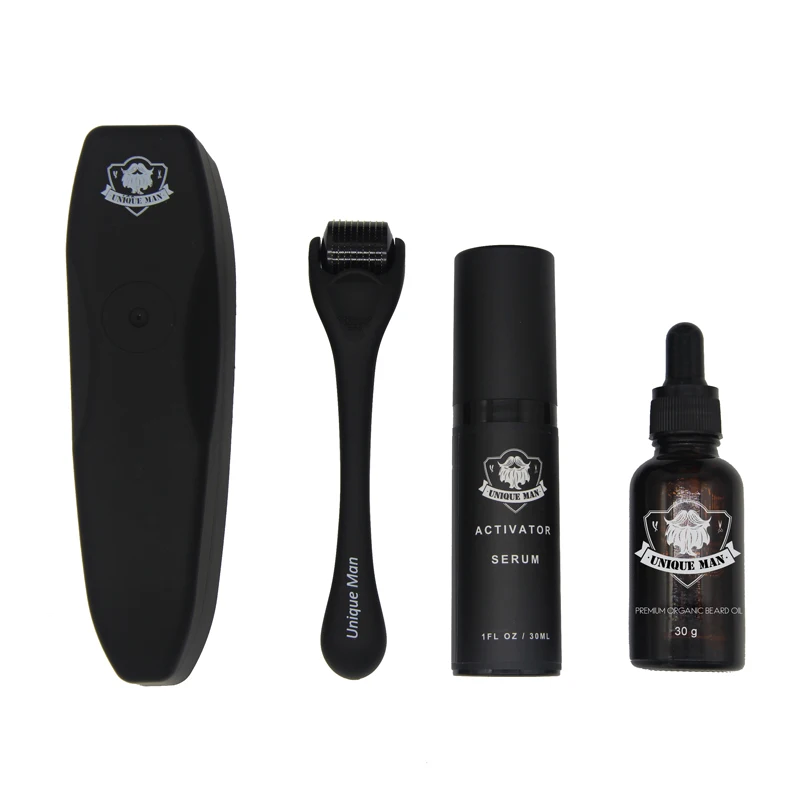IN STOCK amazon hot selling premium man beard growth grooming kit with beard roller private label beard care kit.jpg