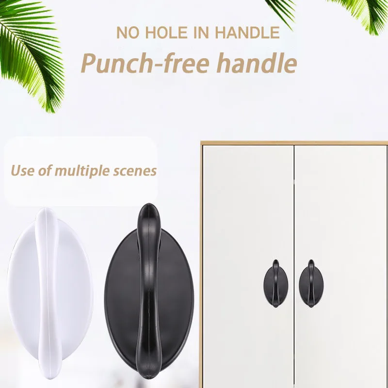 Simple paste type handle door open plastic handle window door handle Closet cabinet drawer stick door knocker