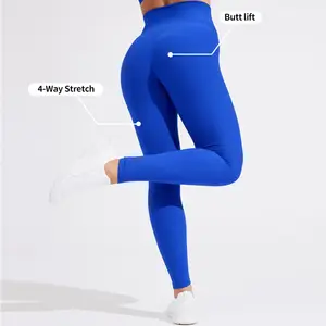 Fuyida Custom Ribbed Spandex/Nylon High Waist Yoga Leggings for Women-Anti-pilling Butt Lift Quick Dry Four-Way Stretch