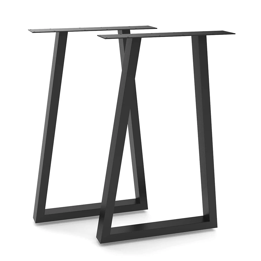 Details about   2X Industrial Metal Steel Table Legs X Shape Trapezium Bench/Coffee/Office Desk 